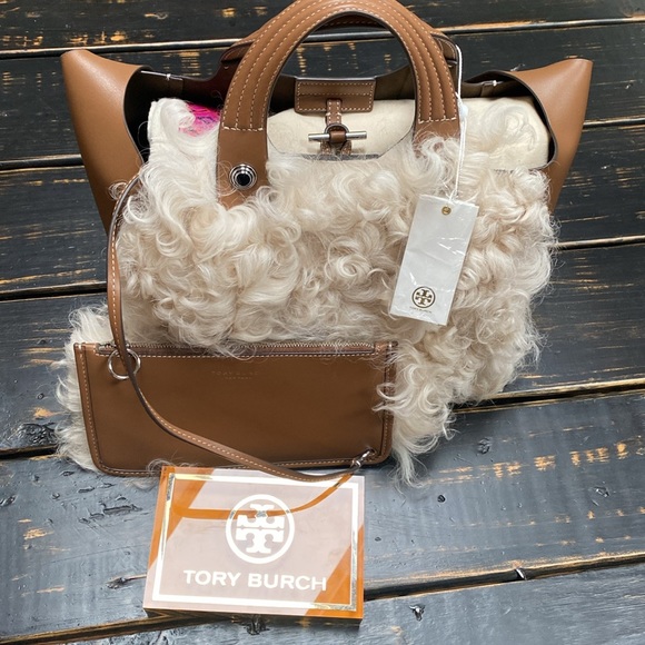 Tory Burch Rory Shearling Mini Tote with Dust Bag - Picture 1 of 17